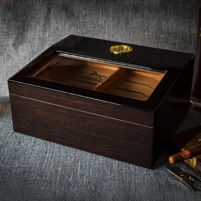 Modern Oem High-end Cedar Wooden Desktop Cigar Humidor Box Custom Cigar Boxes Wholesale