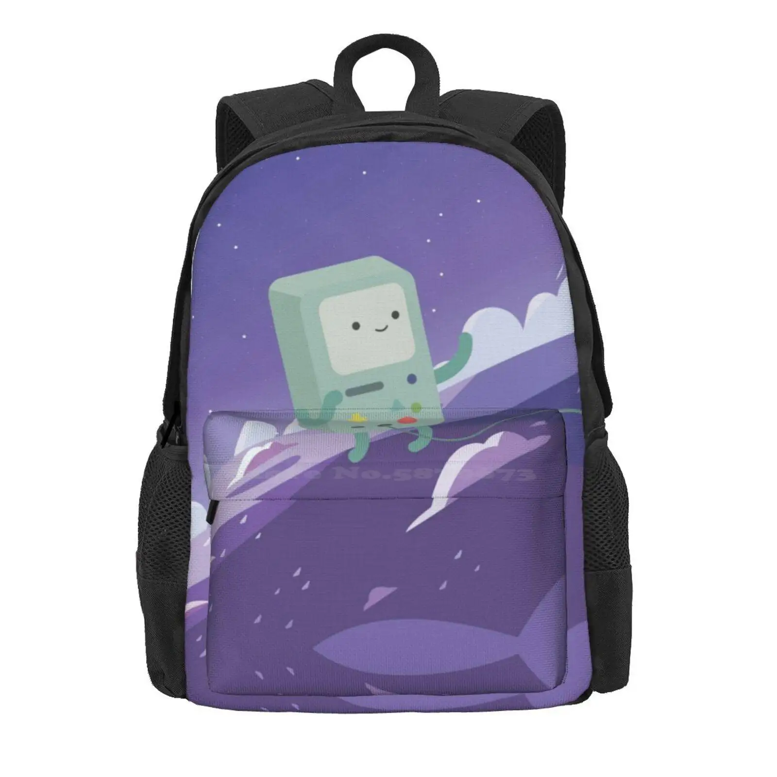 Floating Bmo (Adventure Time) Hot Sale Schoolbag Backpack Fashion Bags Adventure Time Fan Art Finn And Jake Flame Princess