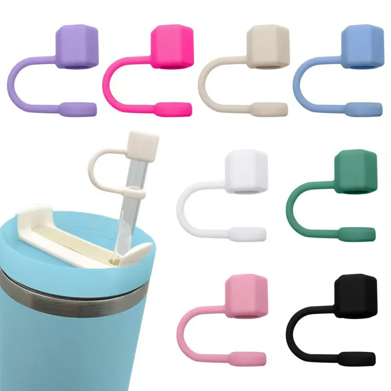 10mm Hexagonal Nut Straw Cap Water Cup Accessories Silicone Splash Proof Drinking Straw Cover Reusable Dustproof Straw Topper - Detail 1