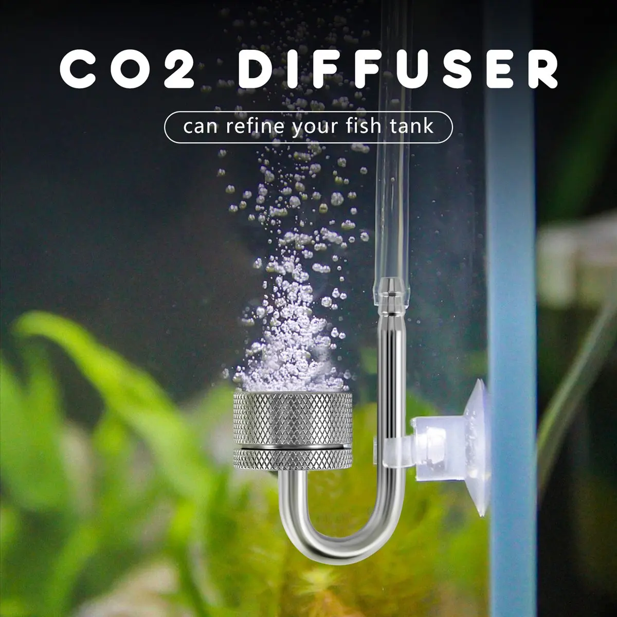 A78I Set CO2 Diffuser Atomizer Regulator Reactor for Fish Tank Aquarium Plant Moss