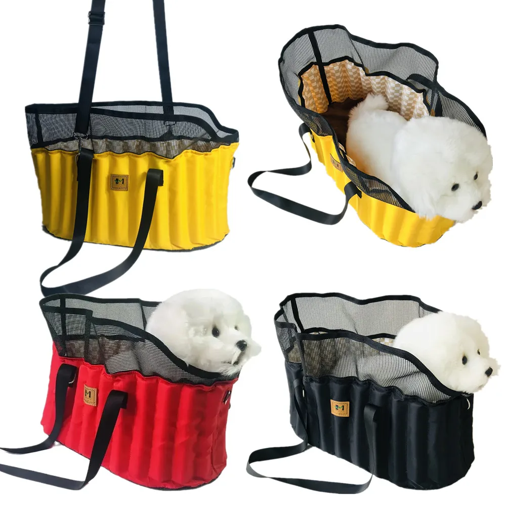 Portable Puppy Cat Travel Handbag Tote, Comfortable fashionable Collapsible Travel Puppy Carrier Car Seat Nonslip Cat Carriers