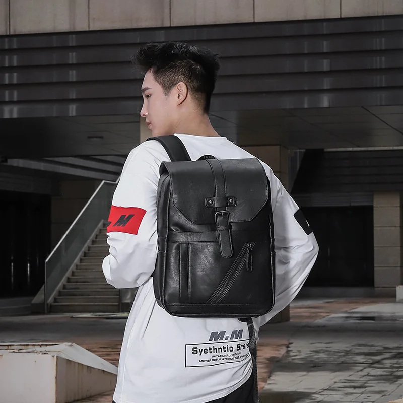 AOTIAN High Quality Business Printed Leather Backpack Man Designer Drawstring Flip Monogram Laptop Bags Print Work Rucksack