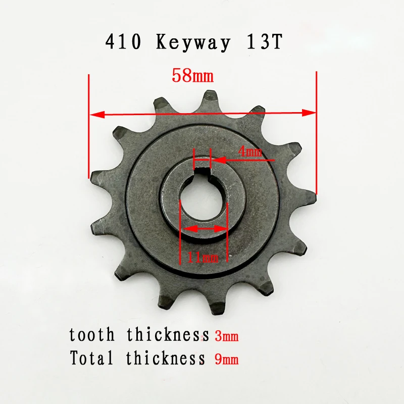 #410 9 13 Tooth Sprocket  9 Tooth Sprocket For Electric Bike Motor MY1016Z motor MY1018