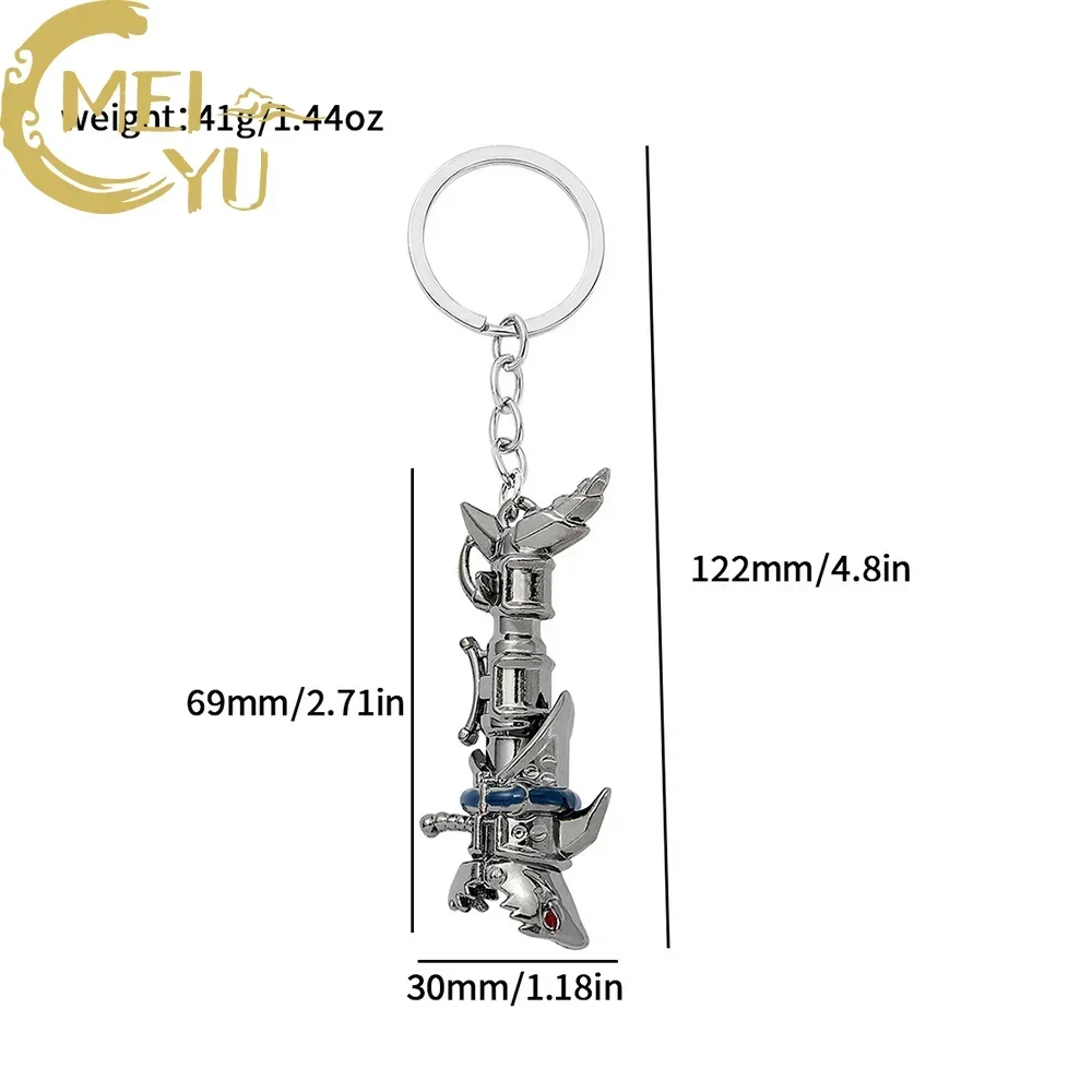 Anime Jinx Cosplay Keychain Game Lol Unisex Metal Cannon Shape Pendant Key Chains Arcane Necklace Jewelry Accessories Keyrings