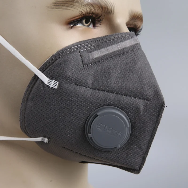 Protection KN95 Facial Mask Activated Carbon 6 Layers Filtering Headband 1890V Breath Valve Individually Wrapped Industrial Dust