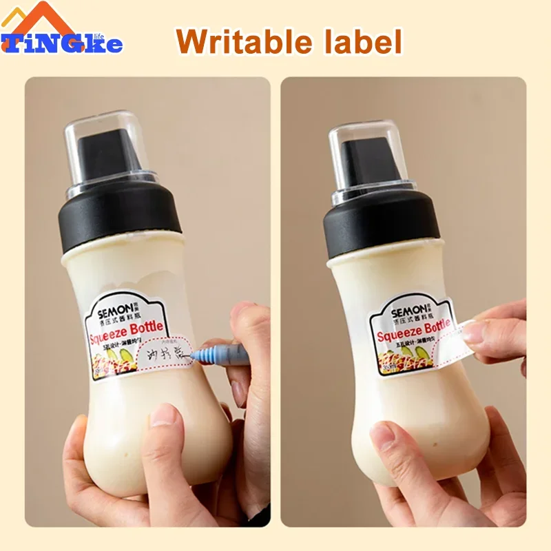 1/3pcs 5 Hole Condiment Bottles With Nozzles Ketchup Mayonnaise Squeeze Bottle Honey With Scale Dispenser Kitchen Accessories