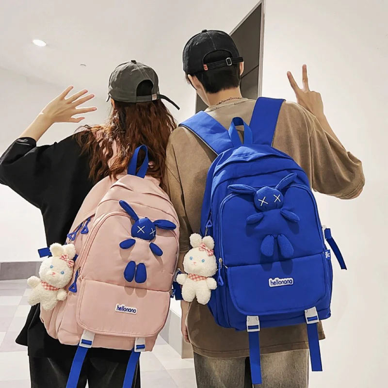Mochila Escolar de Nylon Impermeável Dos Desenhos Animados, Mochilas Femininas Bonitos, Multi-Bolso, Grande Capacidade, Pacote de Livro de Viagem,