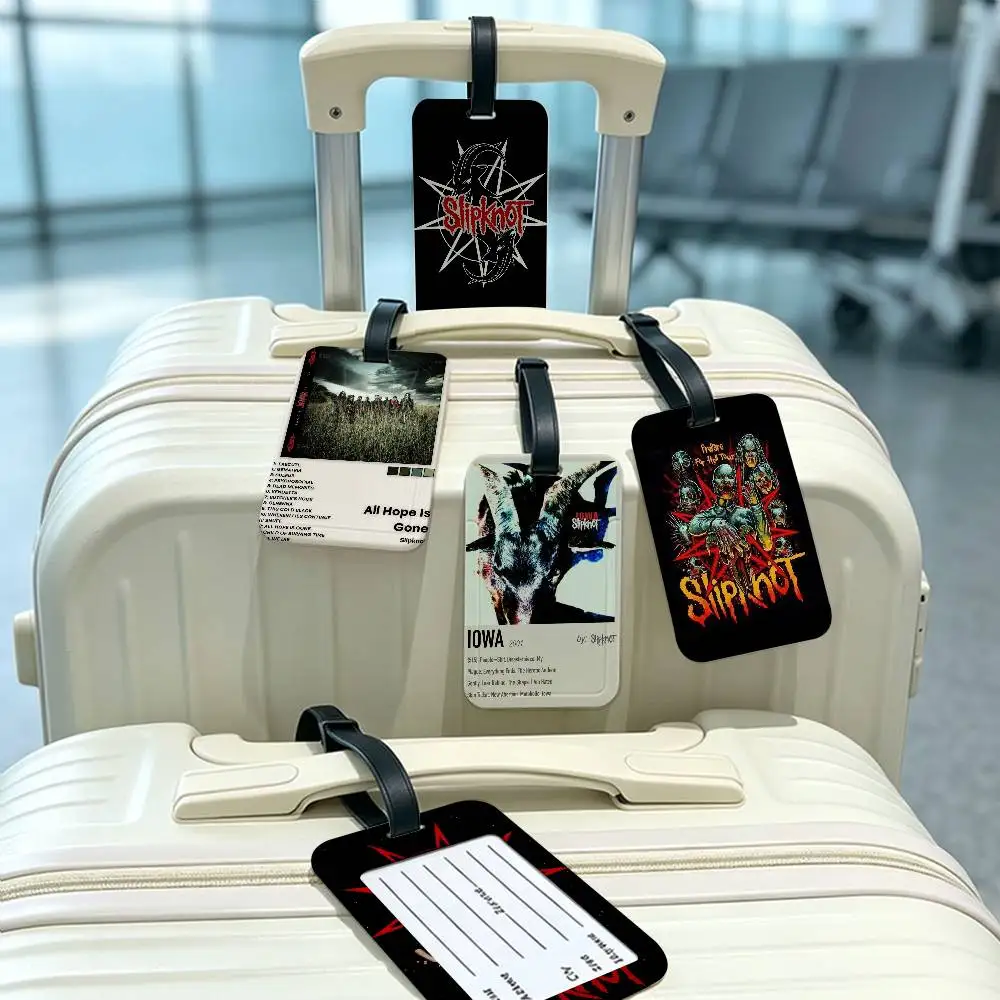 Heavy Metal Band Rap-Metal Music S-Slipknot PVC Anti lost Baggage Tag With Info Card Lightweight Luggage Identification Label