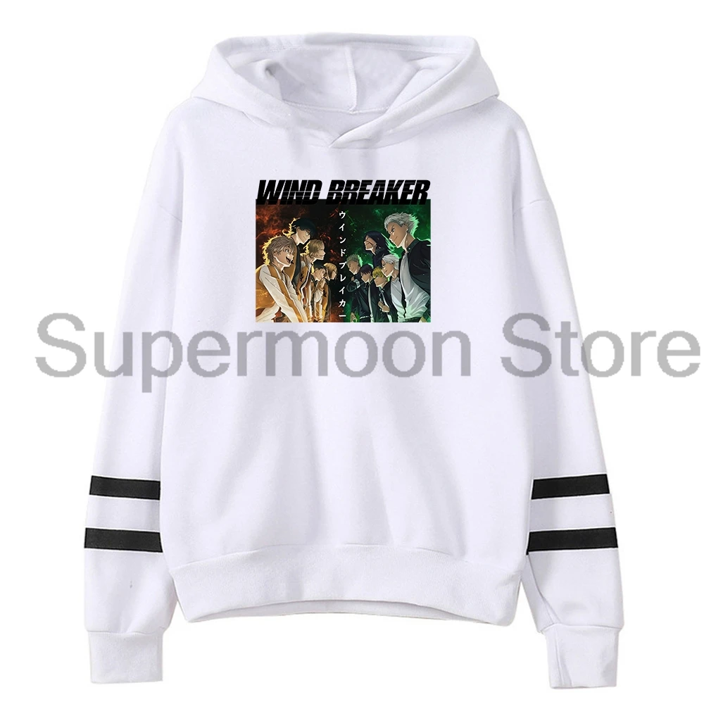 Anime Wind Breaker Hoodie Japan Manga Pocketless Parallel Bars Sleeve Streetwear Women Men Hooded Sweatshirt Harajuku Clothes