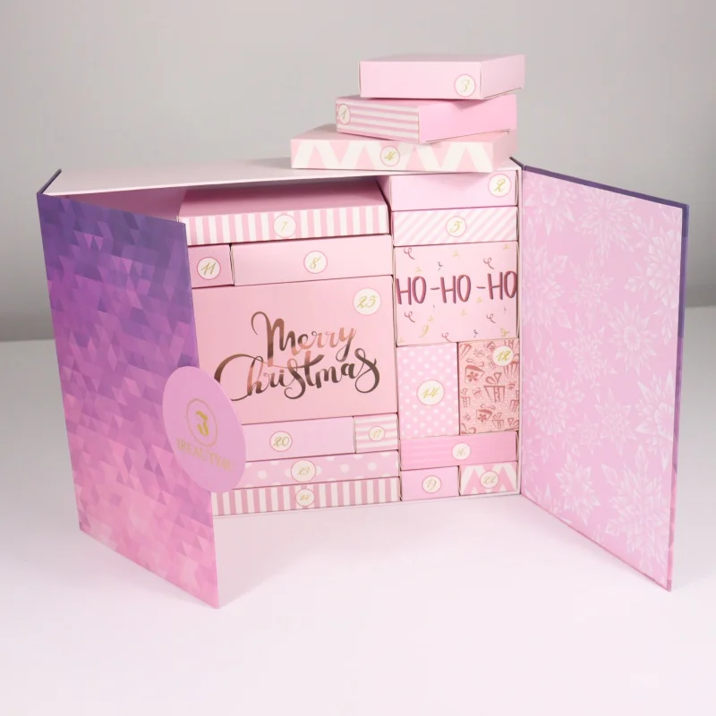 Customized productFancy cosmetics advent calendar gift Beauty calendar packaging with double door