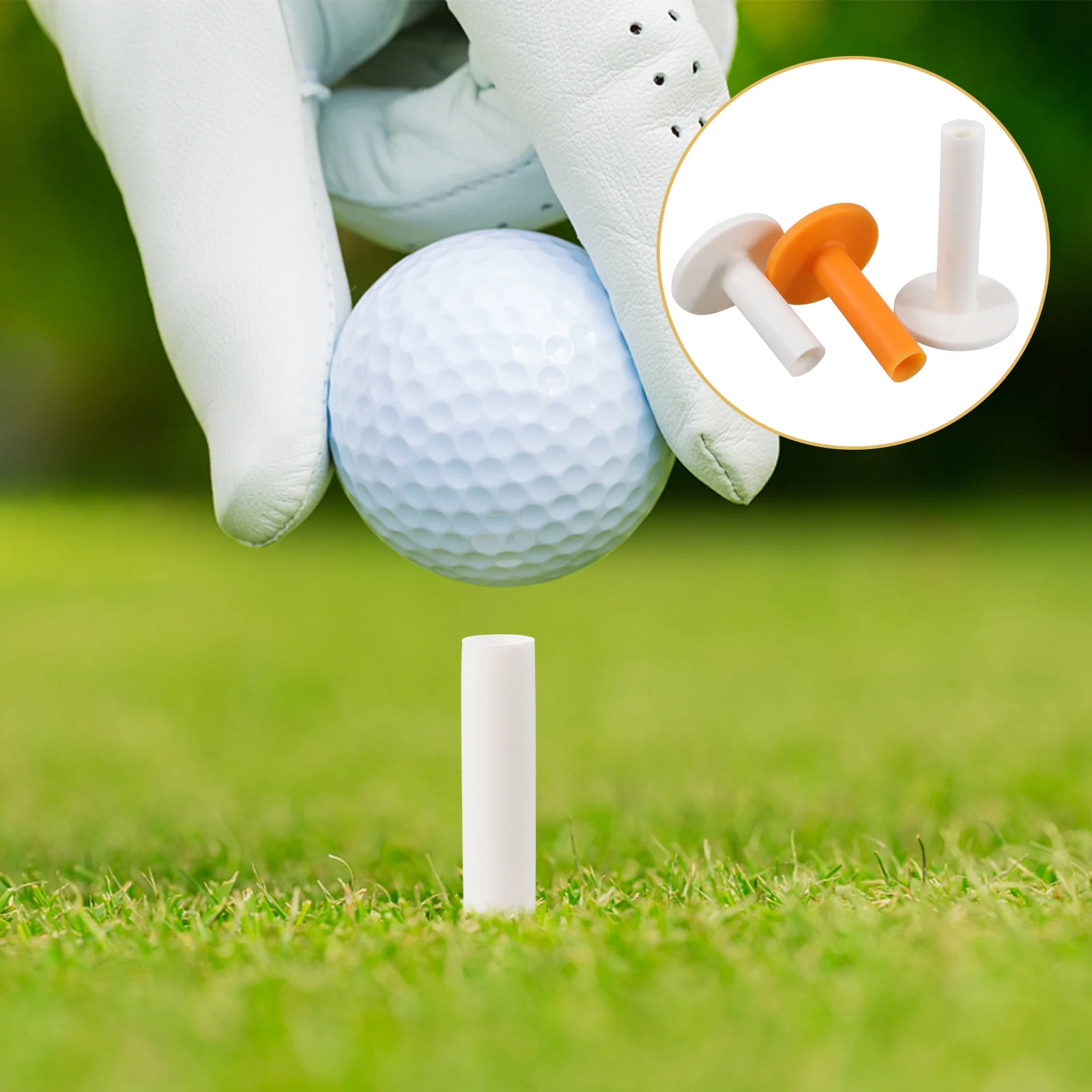 6Pcs Rubber Golf Tees Set Multiple Heights Indoor Outdoor Practice Mats Driving Range Accessories Training Supplies