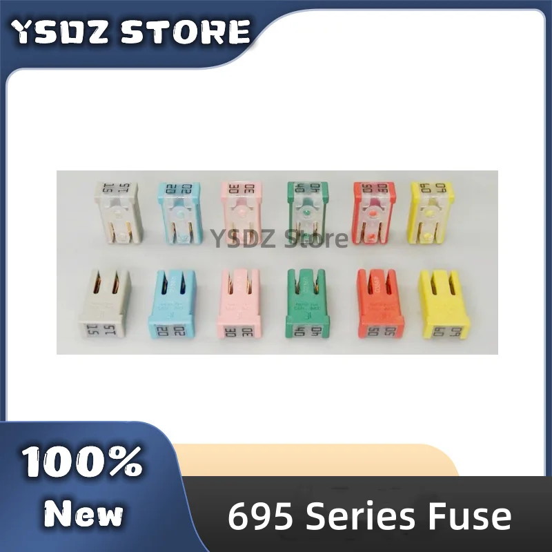 5~50PCS/LOT Littelfuse 695 MCASE+ Slotted Cartridge Fuse 32V 15A 20A 25A 30A 40A 50A 60A LF 695 Translucent Cover Fuse