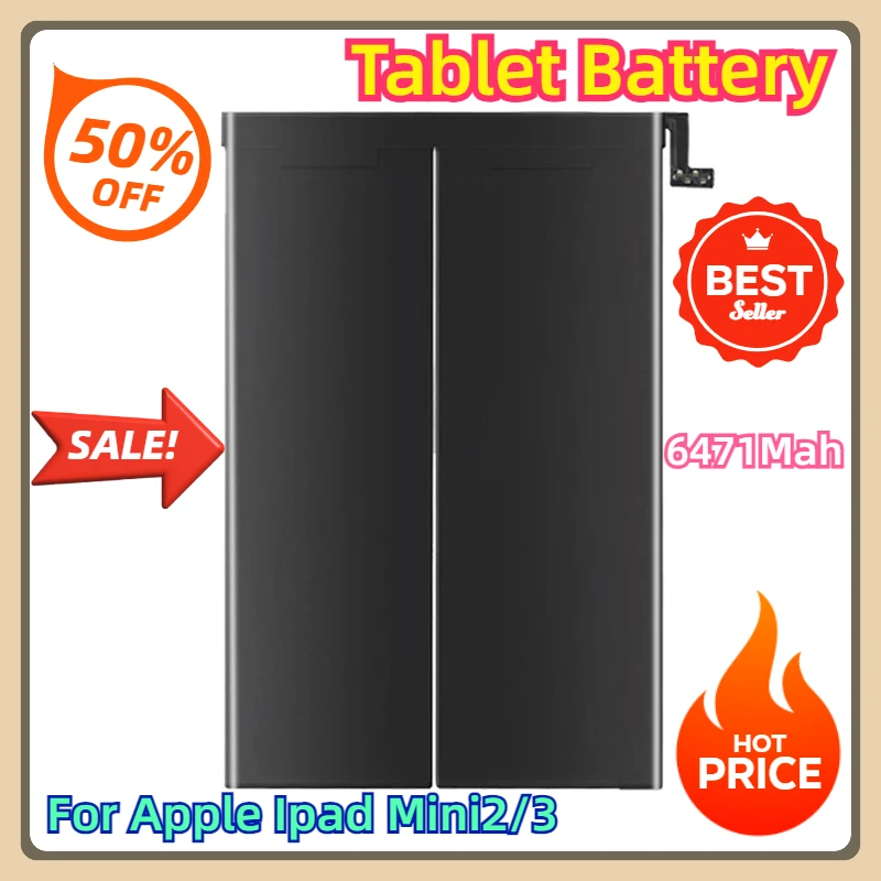 

For Apple Ipad Mini2/3 A1489 A1490 A149 A1599 A1560 A1561 Mini2 Mini3 Mini 2/3 Tablet Battery 6471Mah