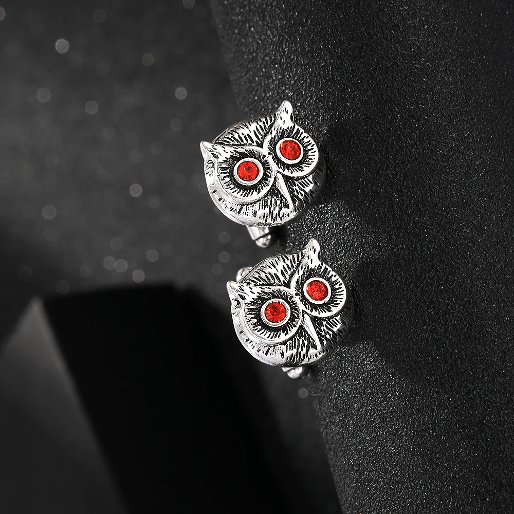 5 Arten Vintage Eule Kristall Manschetten knöpfe alte silberne Farben Neuankömmling Herren Gemelos Hemd Anzug Schmuck Zubehör – Detail 8