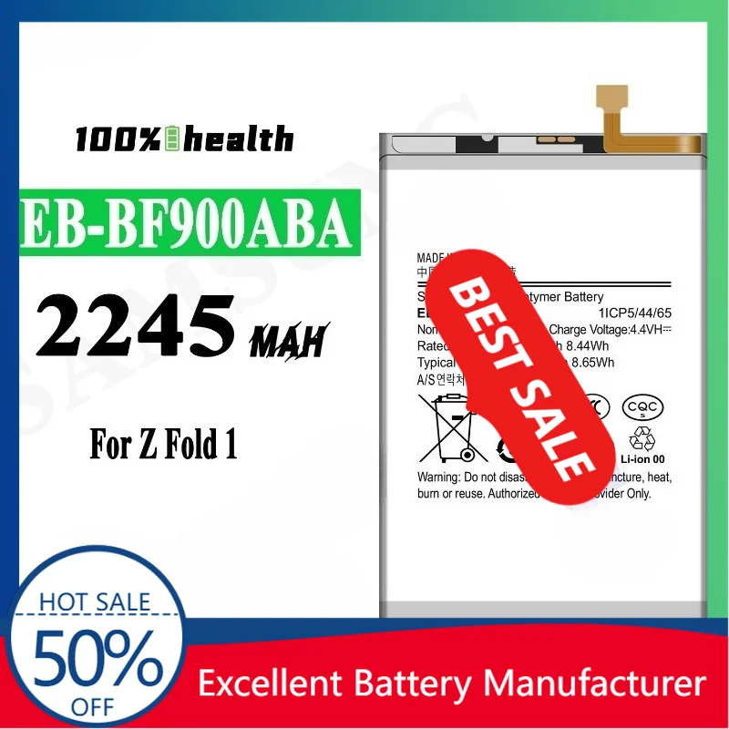 0 Cycle EB-BF900ABA EB-BF901ABA Battery for Samsung Galaxy Z Fold High Quality Replacement Lithium Polymer Bateria with Tools