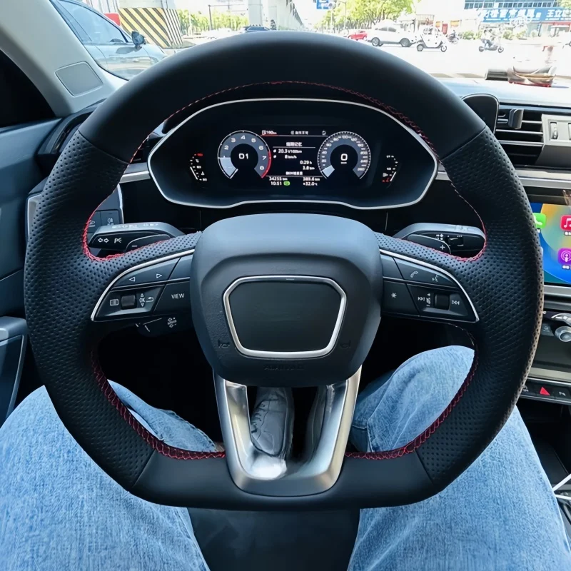 

Customize Sewing Microfiber Leather Steering Wheel Cover For Audi A3 A4 A6 A5 A1 Tt Q3 8p B8 B6 B7 C6 C5 8l Car Accessories
