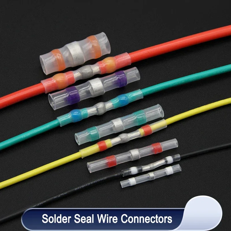 

Solder Seal Wire Connectors Waterproof Electrical Cable Terminals Heat Shrink Tube Electrical Butt Splice Kit