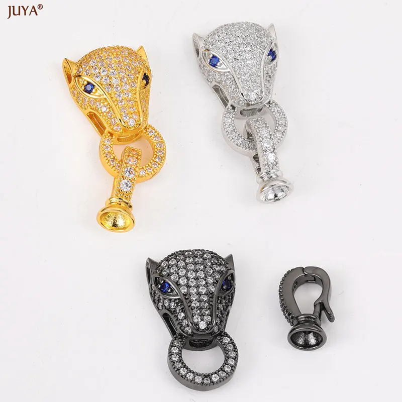 JUYA Cobre Zircão Fechos, Ganchos Fixadores, Conector para DIY Needlework Pérolas, Jóias Fazendo Acessórios, Alta Qualidade