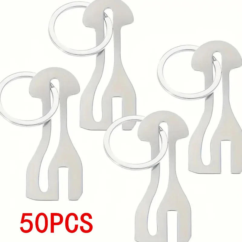 5/50PCS Reusable Stainless Steel Shopping Cart Token,Trolley Token Keychain for Supermarket, Removable Release Key Coin Keyring