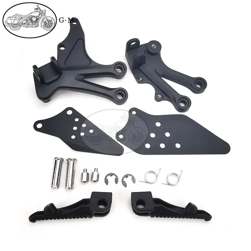 Motorcycle Front Footrest Foot Pegs Bracket Set For Kawasaki Ninja ZX-10R ZX10R 2004 2005