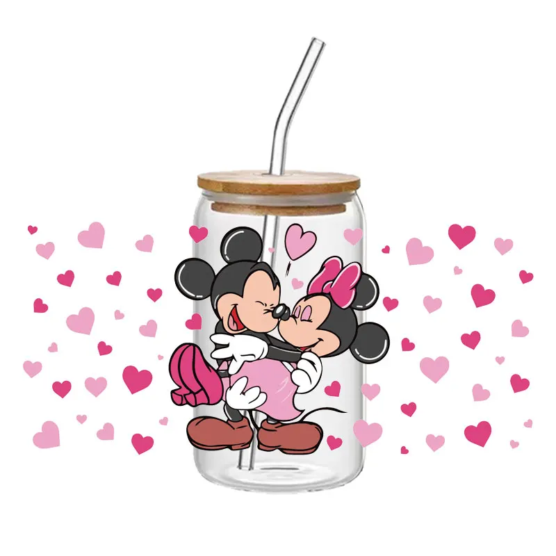 Disney  UV DTF Stickers -  Tumbler Wraps for 16 oz Glass Coffee Cups,  Transfer Stickers Decals DIY Water Bottle Craft Decor