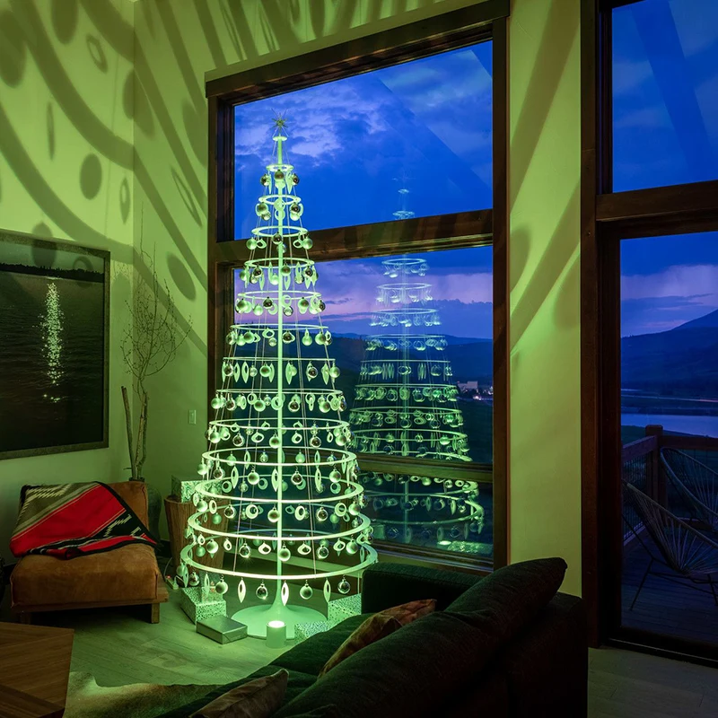 

2025 Crystal LED Rotating Christmas Tree Sparkling Party Holiday Decor Glamorous New Year Christmas Trees Ins Home Styling Prop
