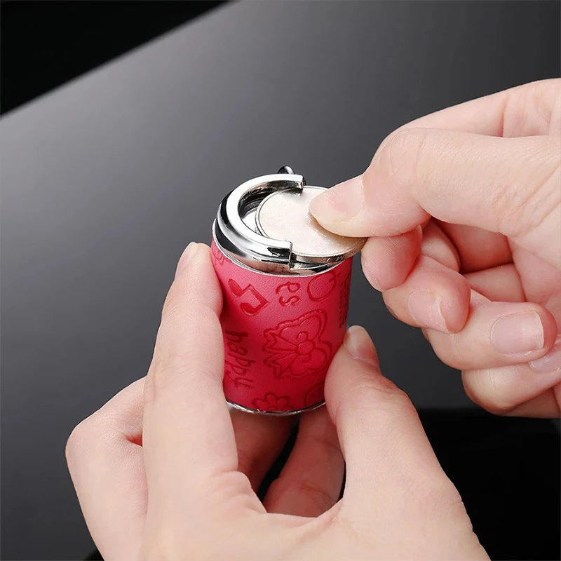 Metal Coin Tube Keychain Portable Fashionable Key Pendant Coin Storage Bank Novelty Keychain