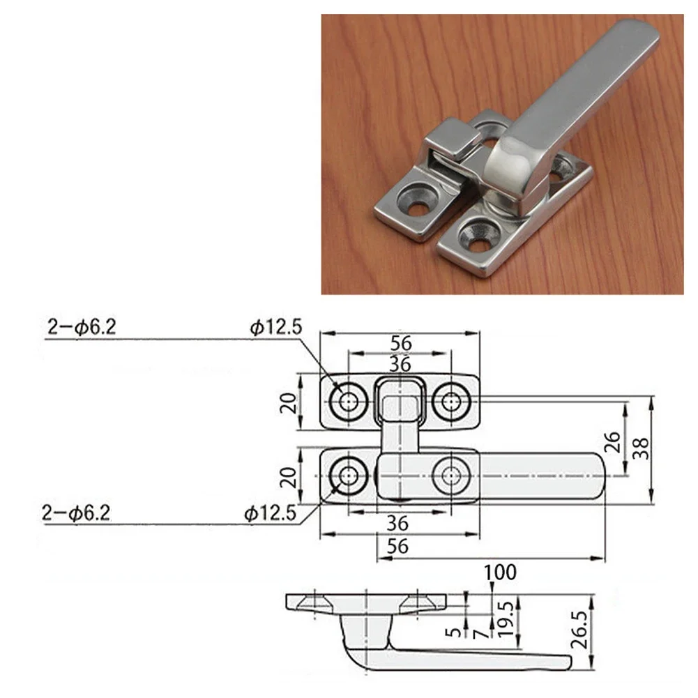 1 PC 80/100 มม.สแตนเลสสตีลล็อคสําหรับ Casement ลูกบิดชัตเตอร์ BUCKLE Handle Home Improvement อุปกรณ์เสริม