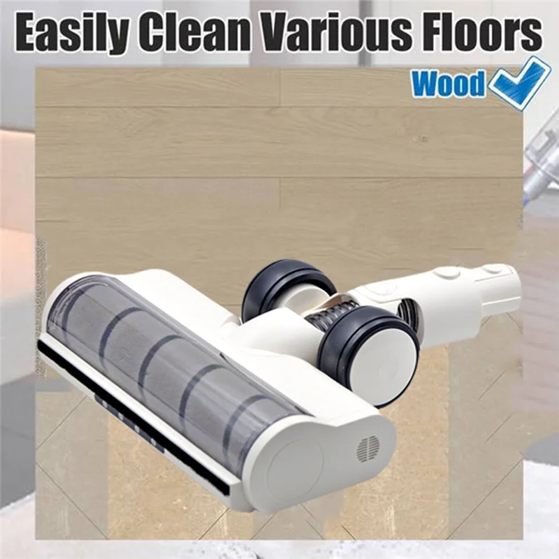 

B98A-Vacuum Electric Floor Brush For Dreame R10 R20 R30 V11 V12 Accessories Kit Floor Soft Roller Brush Head With LED Dust Light
