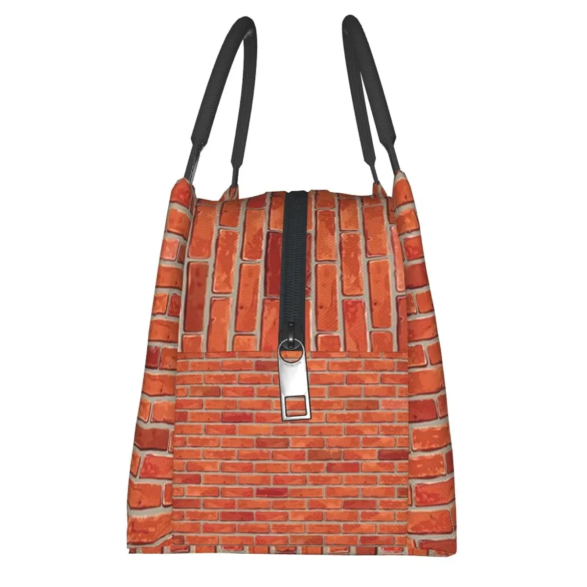 Red Brick Wall Insulated Lunch Bag Durable Polyester Thermal Food Tote Leakproof Portable Lunchbox for Women and Kids