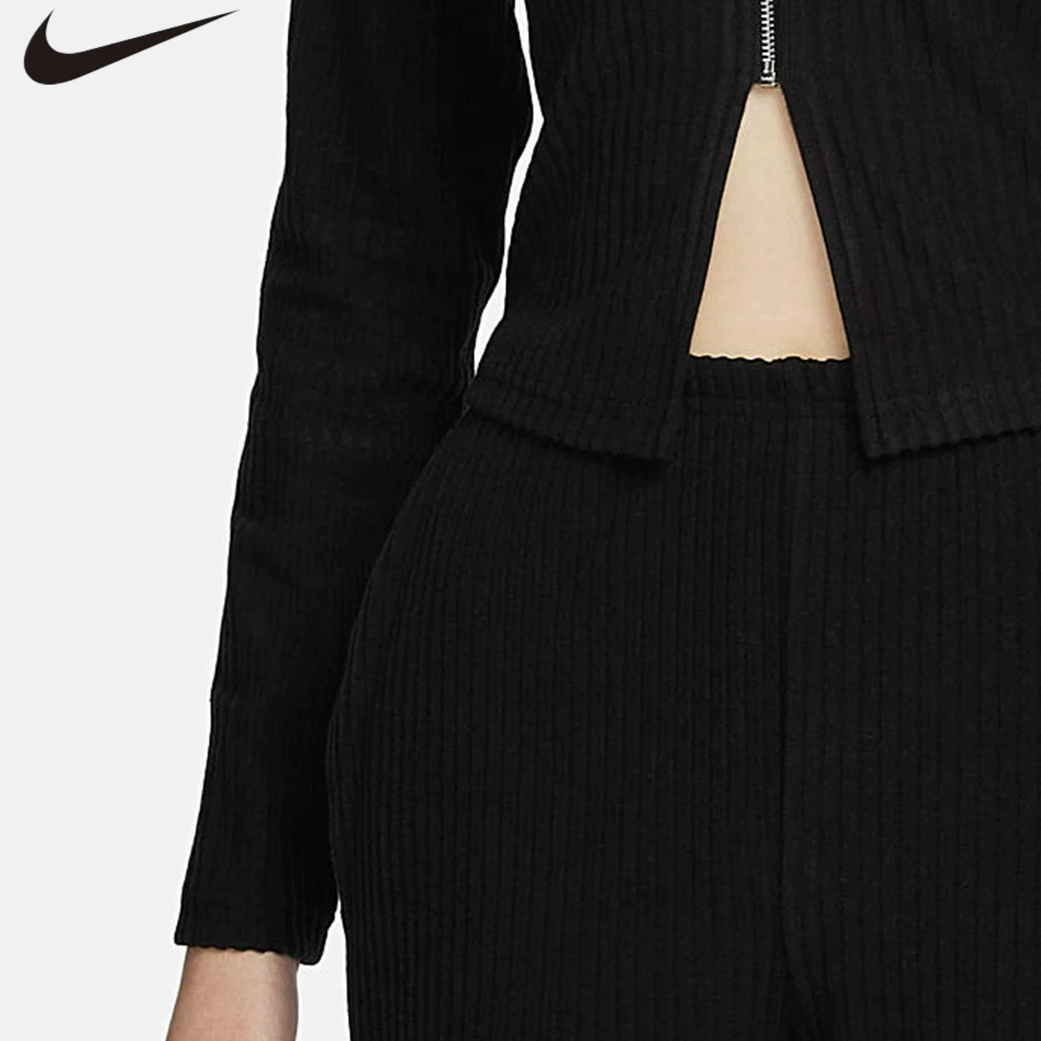 Nike genuine spring women's knitted casual cardigan zipper top FN3683-010 view 4