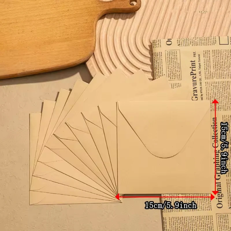 100pcs/lots 15x15cm White Envelopes for Wedding Invitation Small Business 120g Kraft Paper Stationery Supplies Storage Bag 6