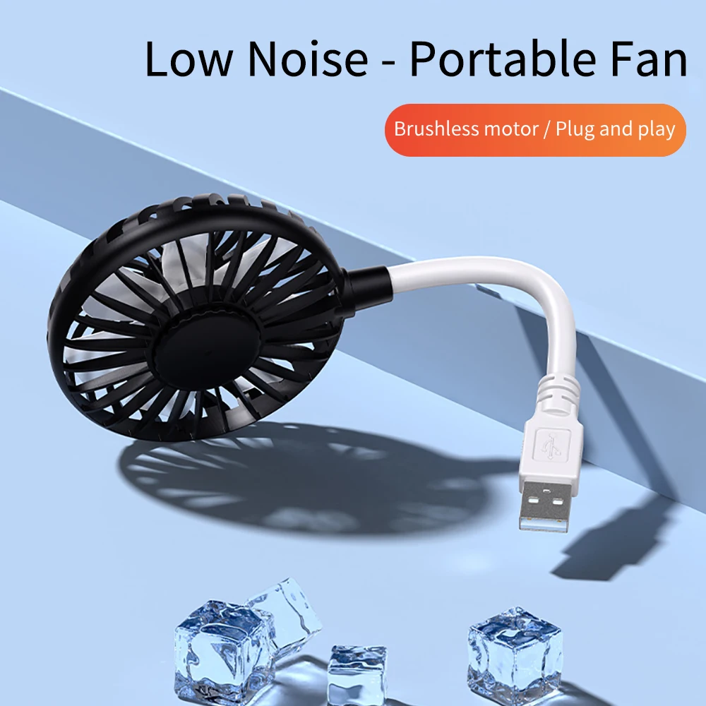 USB Rechargeable Handheld Fan Silent Cooling Power Bank Wireless Mini Play Plug Fans Summer Outdoors and Travel