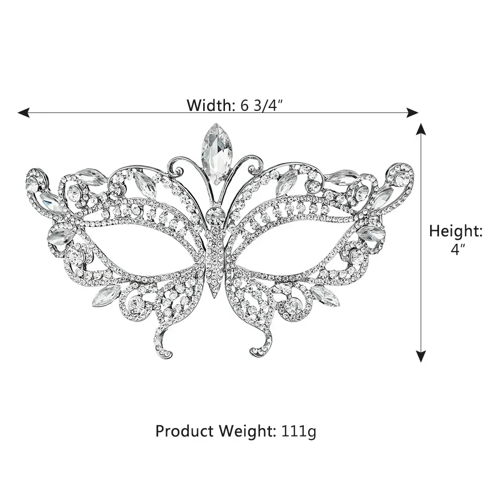 Masquerade Butterfly Mask Luxury Diamond Rhinestone Fancy Party Mask for Women Lady