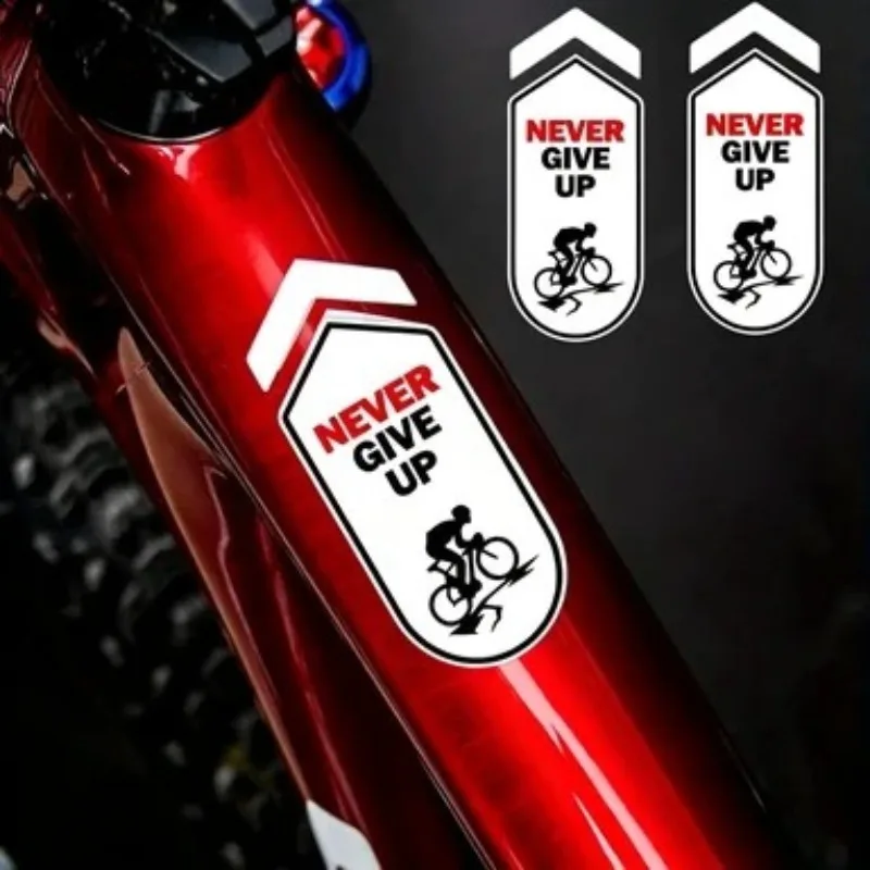 2PCS Funny Cartoon Rider Quote Sticker Waterproof Vinyl Decal for Road Bike Frame Bicycle Cycling Decoration Accessories