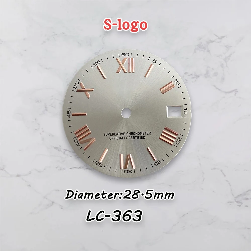 28.5mm High Quality NH35 Dial Roman numeral Dial S Logo Dial Fit NH35/NH36 Movement NH35 Modification Accessories