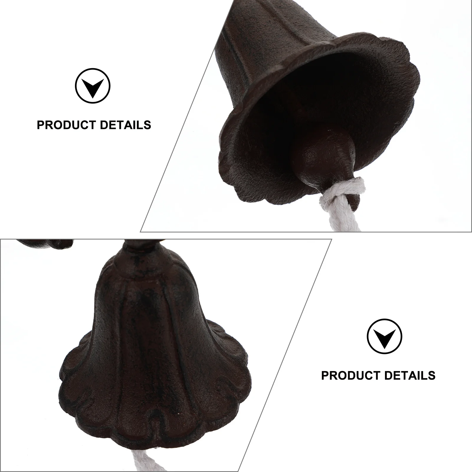 1Set Rustic Style Cast Iron Wall Bell Manually Shaking Doorbell Vintage Hanging Bell for Garden Patio Decor