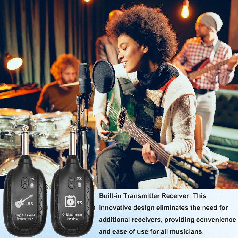 8X Wireless Guitar System Wireless Guitar Transmitter Receiver For Electric Guitar Bass Violin