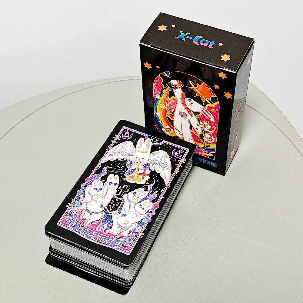 

10.3*6cm Galaxy Reverie Tarot Deck 78 Cute Rabbit-themed Tarot Cards Based on Rider System