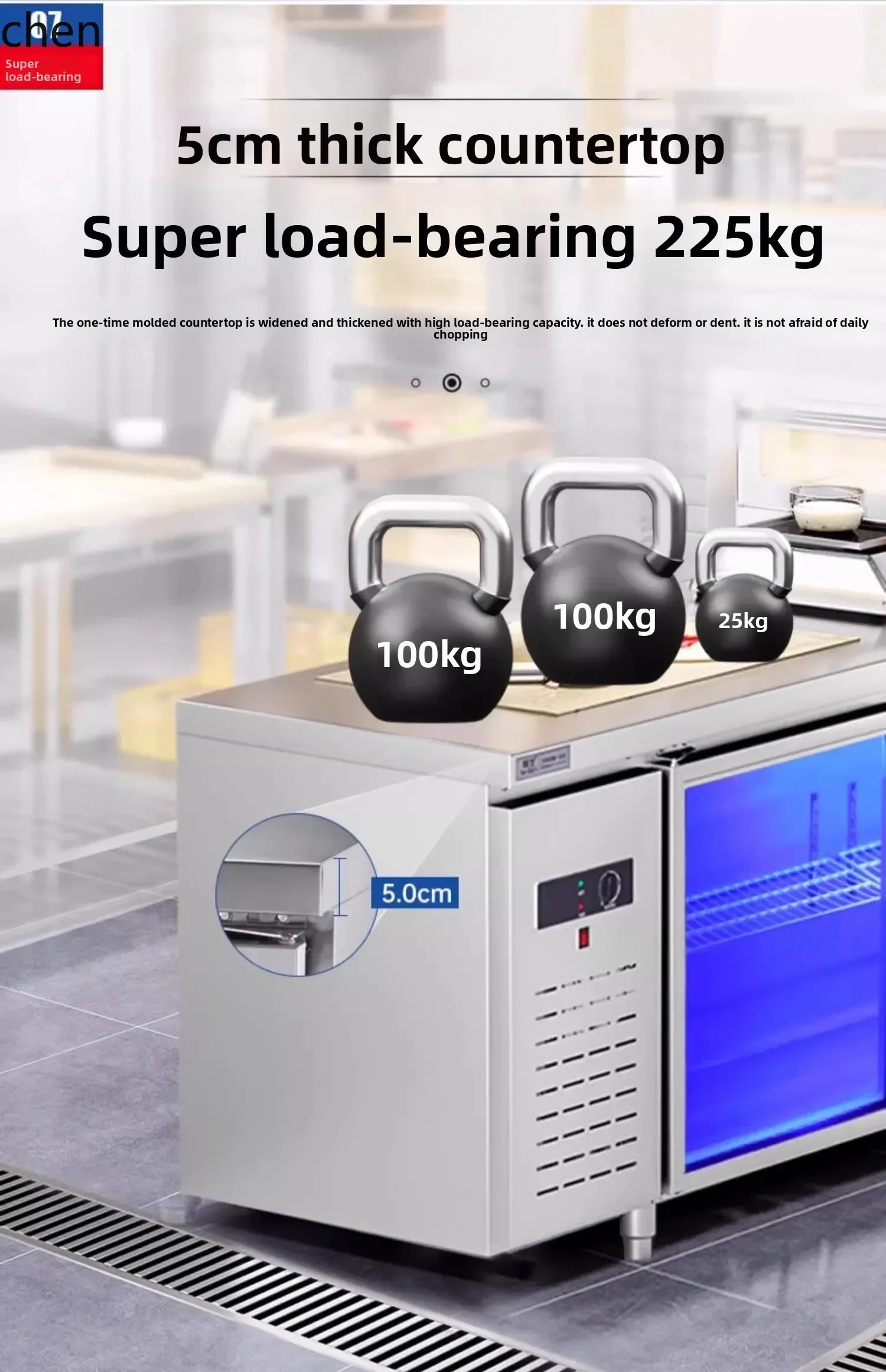 Commercial Refrigerated Work Cabinet Double Temperature Flat Cabinet Kitchen Refrigerator Horizontal Freezer Air Cooling