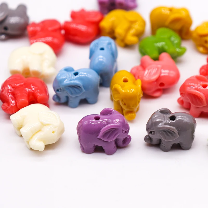 Colorful Little Elephant Beads For Jewelry Making DIY Bracelet Earring Necklace 9x12mm Color Elephant Shaped Jewelry Accessories