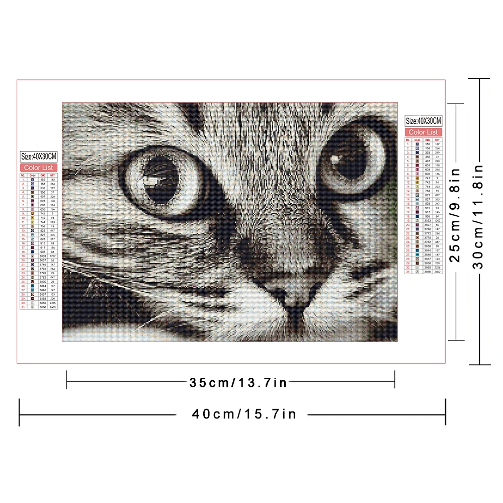 AZQSD Diamond Painting Cat Animal Mosaic Cross Stitch Embroidery Sale Home Decor Round Drill Art Gift Needlework 30x40cm