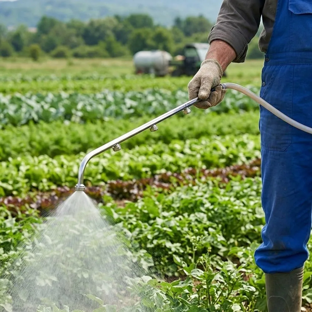 High Pressure Sprayer Stainless Steel Sprayer Rust Resistant Metal Four Flow Nozzles 50cm Extended Reach Easy Installation