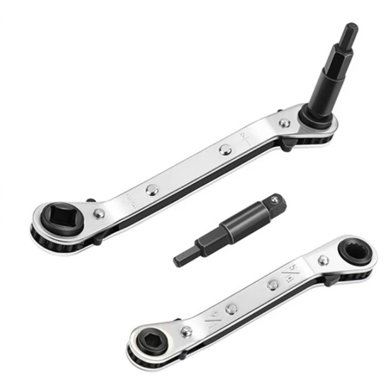 Tools Wrench 3/16 to 5/16 Inch Ratcheting for Key Male Double Box End Black