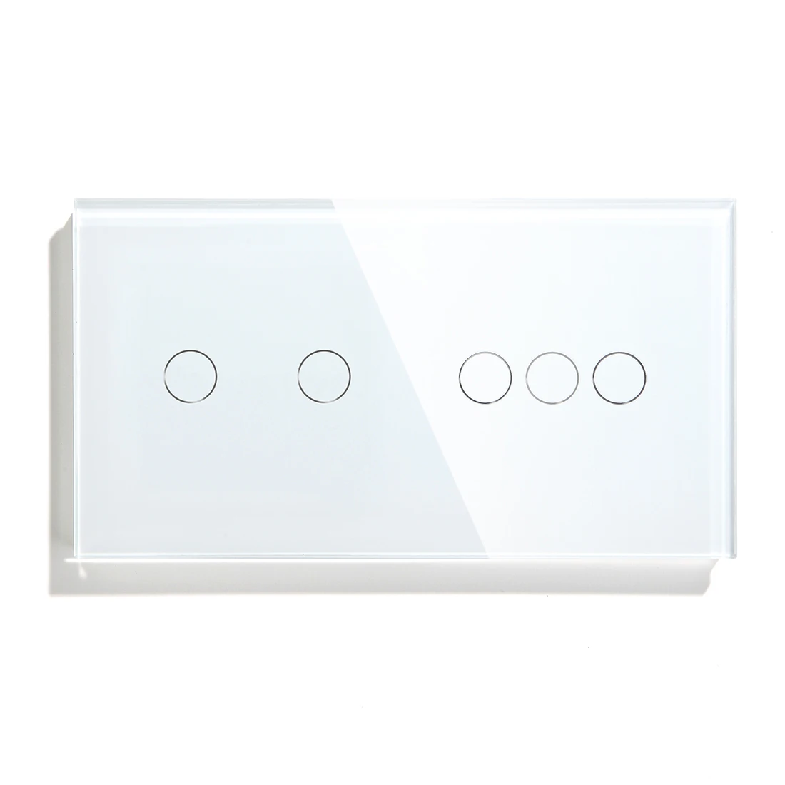 BSEED Touch-Schalter, 1/2/3 Gang, 1-Wege-Wandlichtschalter, blaue LED-Hintergrundbeleuchtung, Glas, Sensorbildschirm, Heimschalter, Weiß, EU-Standard 9
