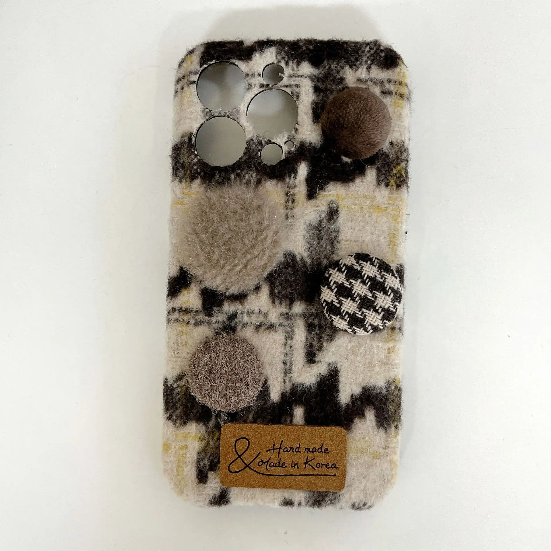 Winter Plush Phone Case Suitable for IPhone 13 Pro Max 14 Pro 12 11 Nano Anti Vibration IPhone 15 Pro Warmth Grid Element Cover