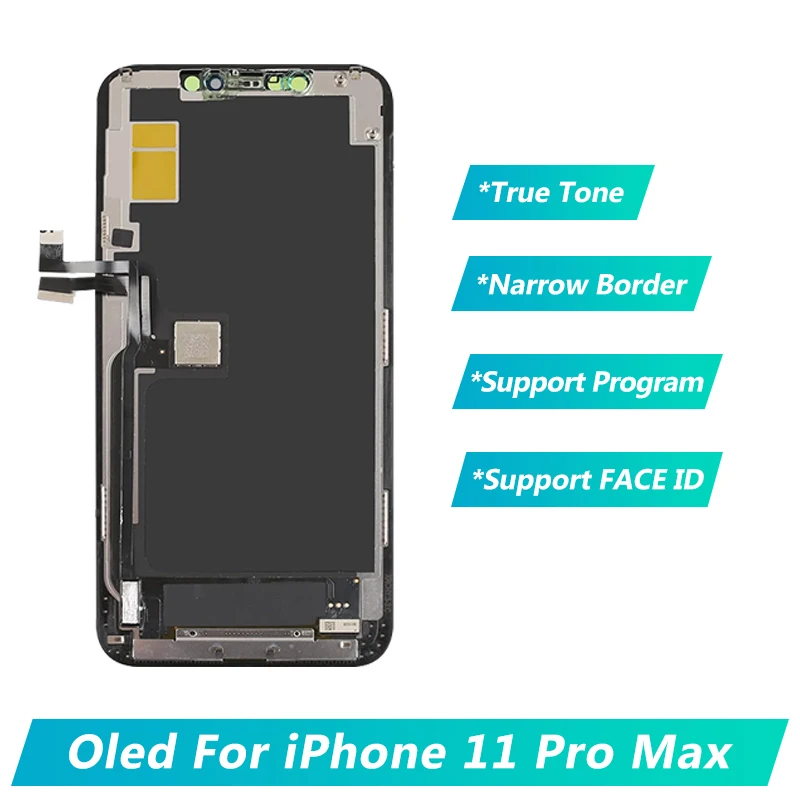 Tested Oled for iPhone 11 PRO MAX Oled LCD Screen Replacement 6.5 Inch Display 3D Touch Frame Assembly Digitizer with Repair Kit