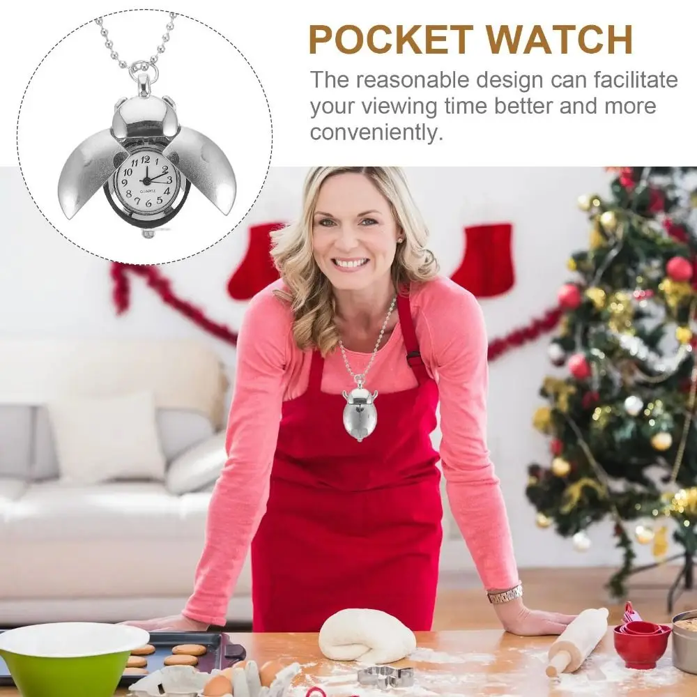 Fashion Alloy Beetle Pocket Watch Quartz Movement Retro Style Creative Quartz Watch Pendant Design Hanging Watch Decorative