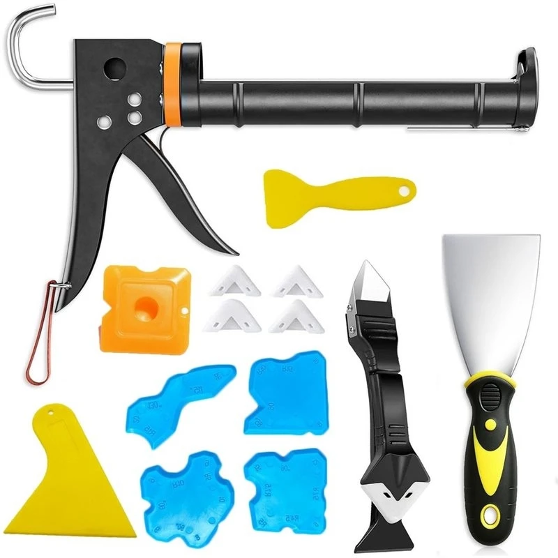 T19C Professional Caulk Gun Kit With Caulk Remover Tool 14PCS