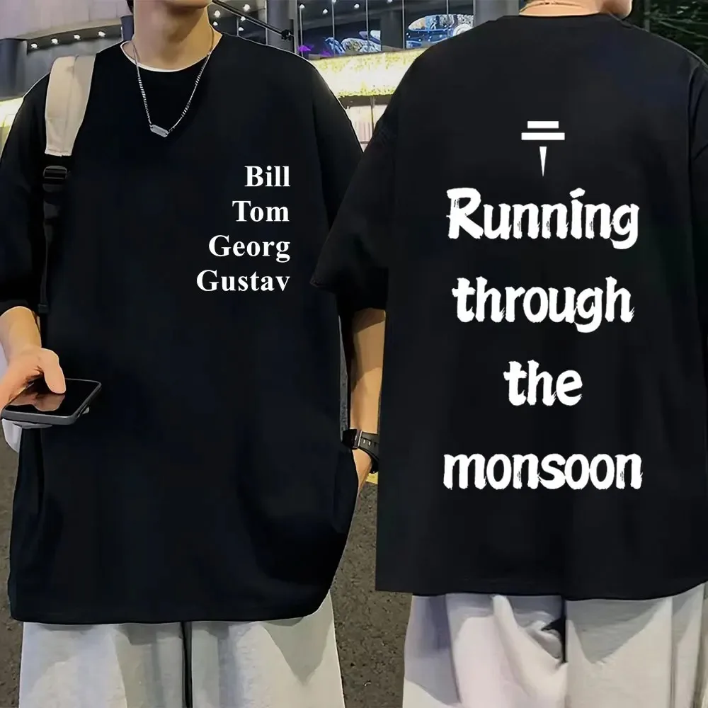 Rock Band Tokio Hotel Monsoon Print T-Shirt Summer Male Teens Fashion Trend T Shirt Men Women Leisure Cotton Oversized Tops